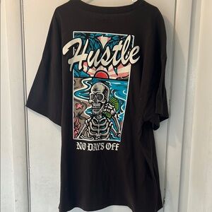Brown Short Sleeve Tee with Graphic Design